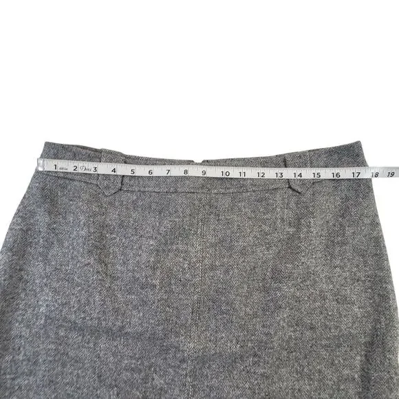 Talbots Wool Blend Herringbone Grey Pencil Skirt Women's SZ 14 - Picture 3 of 9
